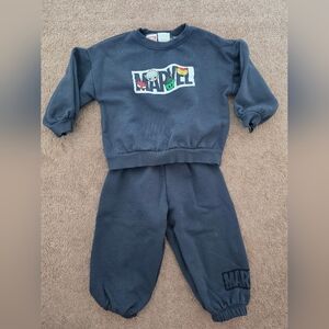 Zara Marvel Kids' Navy Sweatshirt 3/4T (Shrinked After Wash)